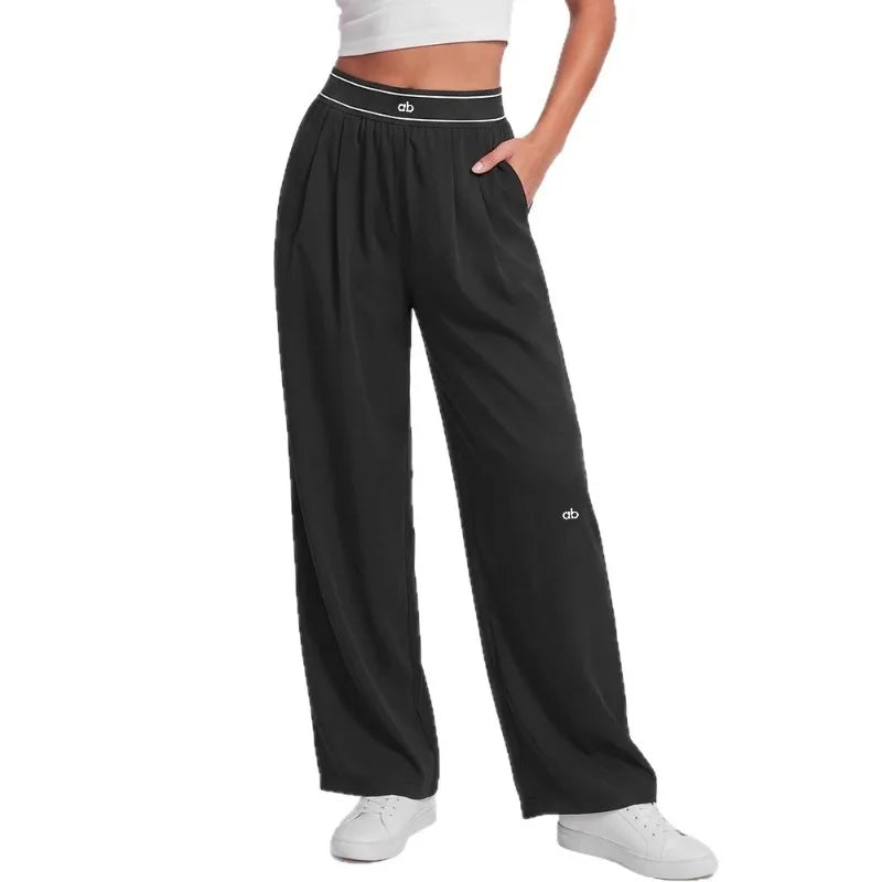 2026 Women's Loose Casual Sports High Waist Yoga Pants Breathable and Comfortable Versatile Trousers Women Wide Leg Sports Pants