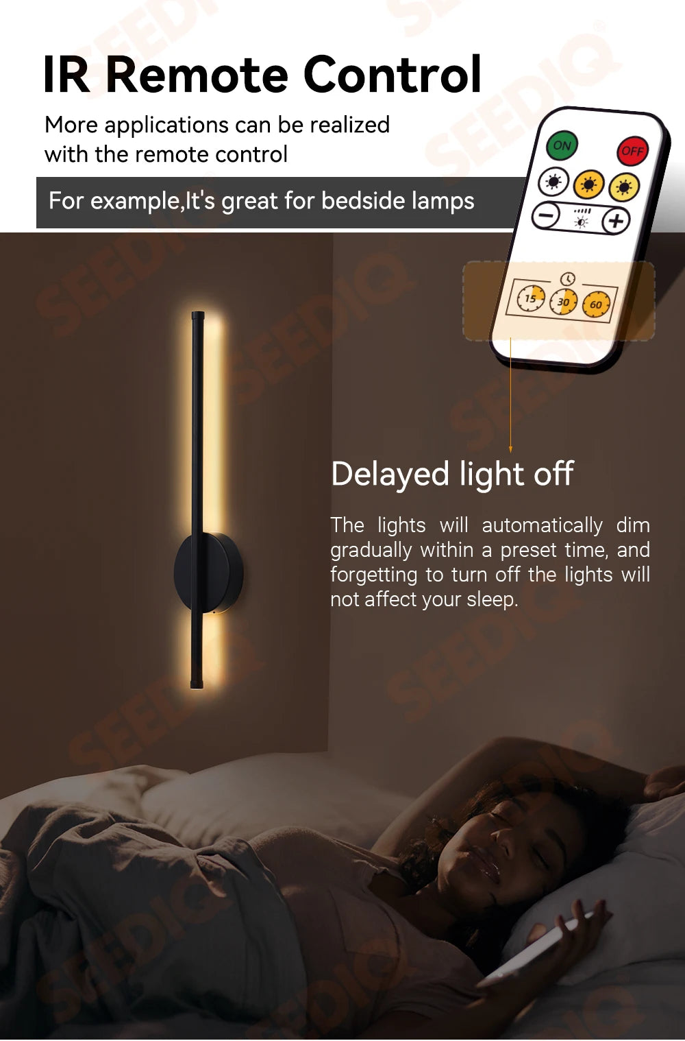 Rechargeable Battery Operated Wall Light Installation Free Wall Sconce 1PC 50CM Dimming For Livingroom Sofe Beside Bedroom