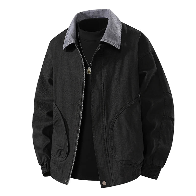 Men Jacket 100% Cotton Coats Safari Autumn Oversize 6XL 7XL 8XL Plus Size Camping Street Casual Business Work Zipper Softshell