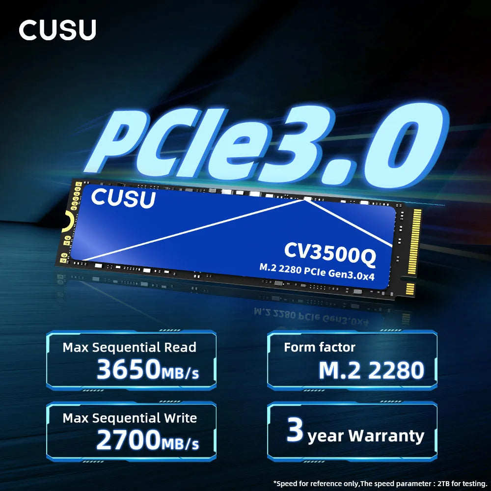 CUSU SSD 512GB 1TB 2TB M.2 NVMe M2 SSD Hard Drive Solid State Disk for Laptop Desktop