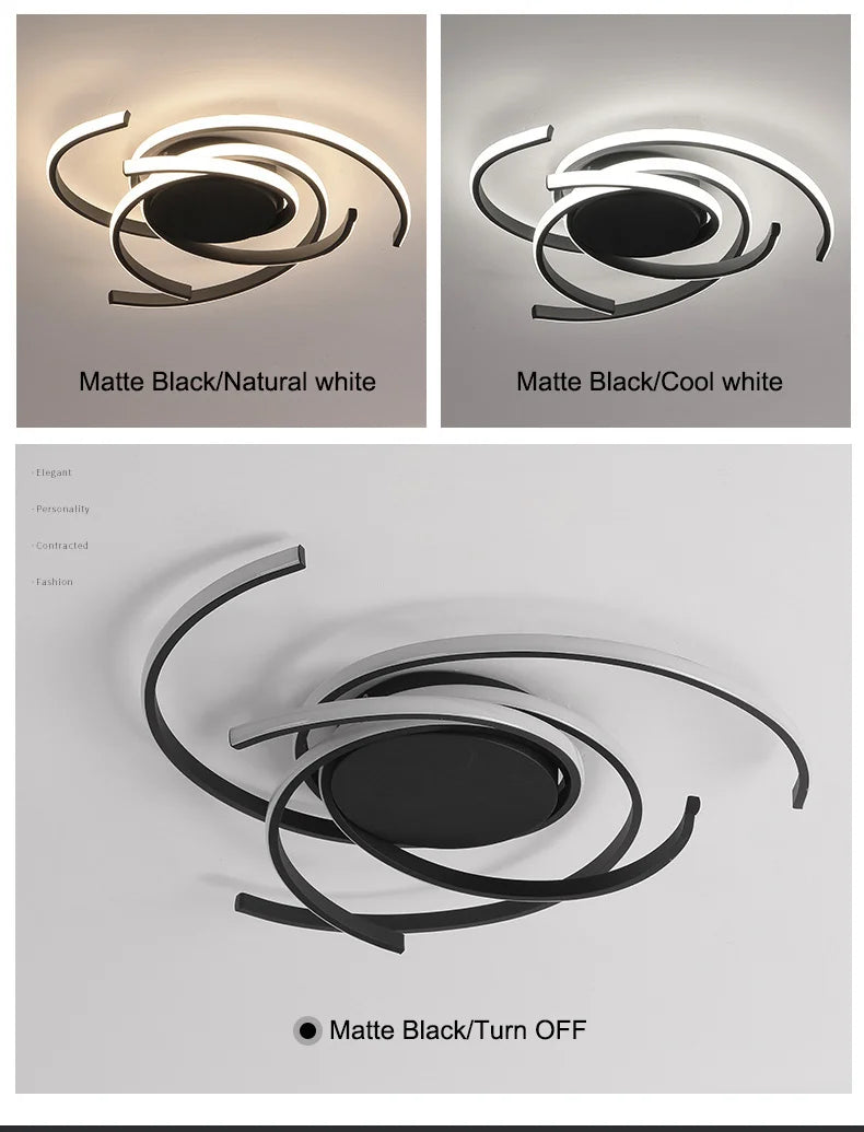Modern LED Ceiling Lights Lighting For Living Study Room Bedroom Ceiling Lamp Indoor Lighting Home Decoration Lights White/Black