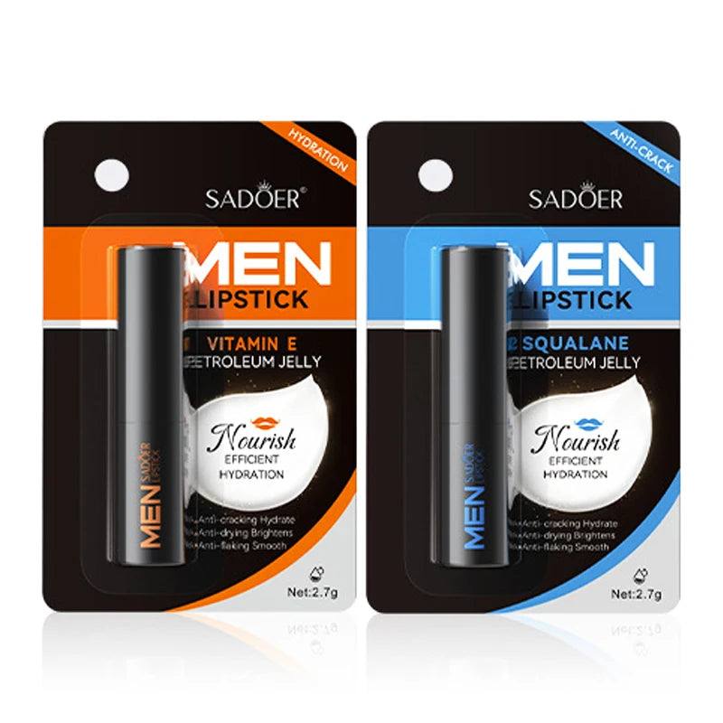 SADOER Men's Lip Balm Moisturizing Anti Cracking Repair Nourishing Hydrating Lipstick Men Lips Skin Care Products