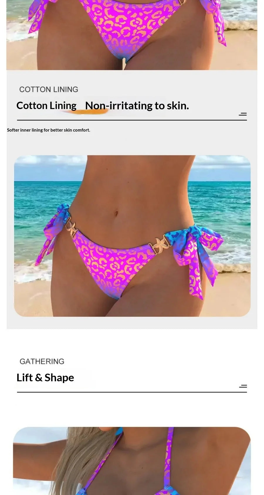New Fashion Women's Two-Piece Bikini Set Digital Print Tight Open Back Swimsuit Sexy Beachwear for Summer Vacation Pool Party