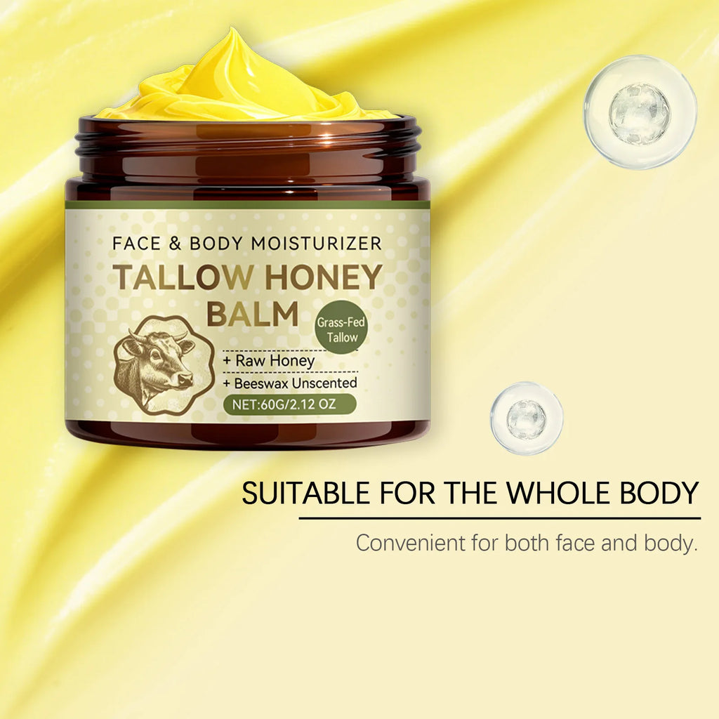 Whipped Beef Tallow Honey Balm Lock Moisture Nourish Repair Facial Skin Enhance Elasticity Soften Rough Skins Face Moisturizer