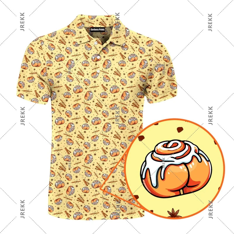 Sexy Over Print Polo Shirt For Men Hip Hop Street Personality Short Sleeve Button Golf Shirts Summer Vacation Carnival Funny Top