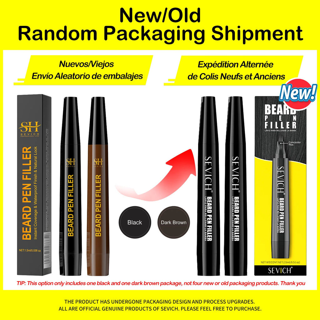 Beard Filling Pen Kit Four Prong Beard Filler Pencil With Beard Brush Waterproof Male Moustache Repair Shaping Coloring Pen