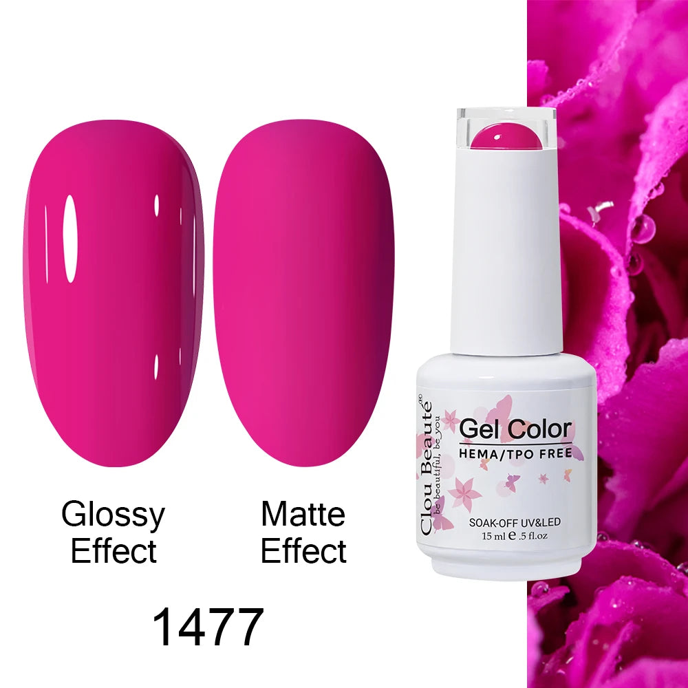Clou Beaute HEMA TPO FREE Caramel Brown Wine Red Coffee Gel Nail Polish High Pigment Autumn Nail Art Full Coverage UV Varnish