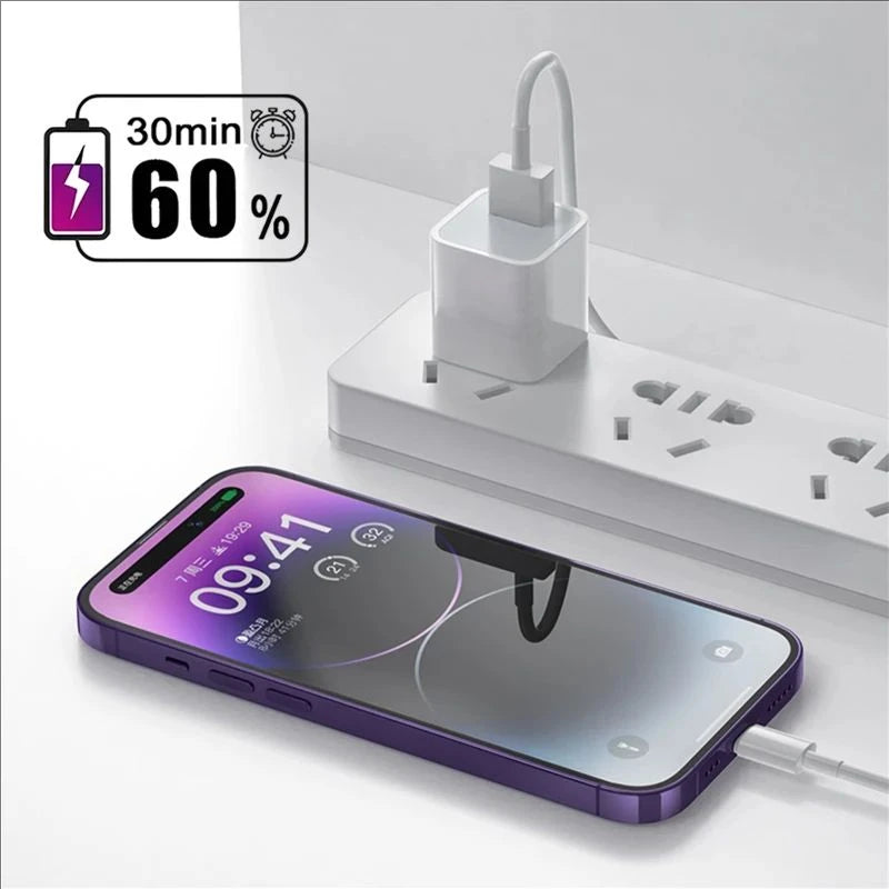 35W PD Fast Charging USB Cable for iPhone 14/13/12/11 pro XS Max/XR/X Rapid Charge USB-C to Lightning Cable in Multiple Lengths
