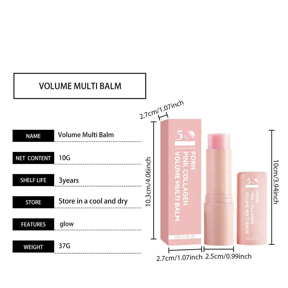 PDRN Pink Collagen Volume Multi Balm Stick Hydrating Wrinkle Cream NAD Stick for Face,Under Eyes, Lips Fine Lines, Firming Care