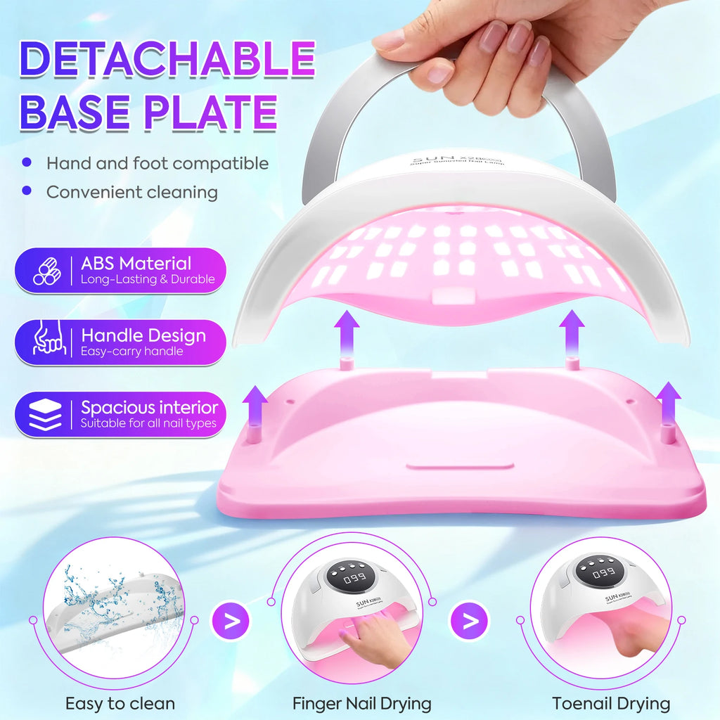 DianaBeauty 90LEDS LED UV Nail Lamp Dryer For Nails 380W Gel Polish Drying Lamp With 4 Timer Setting Auto Sensor Manicure Lamp