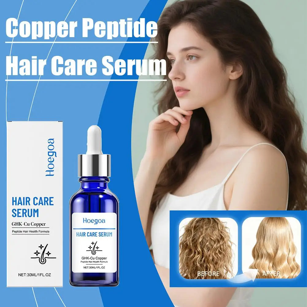 30ML Copper Peptide Serum for Hair Growth, GHK-Cu Peptide Hair Serum Non-Greasy Scalp Care for Thicker Fuller Hair Anti Loss