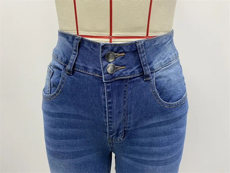 2025 Vintage Mid Waist Washed Stretch Jeans Women New Micro Flared Trousers Casual Commuter Female Denim Pants Trend Streetwear