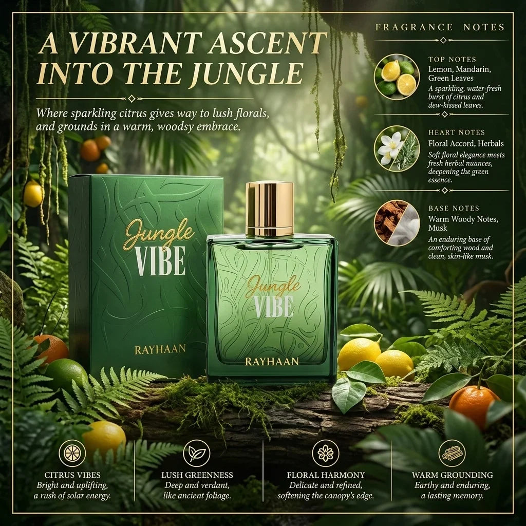 Jungle Vibe Tropical Vibe Pacific Aura Aloha Fresh Wave Men Eau de Parfum Long Lasting Spray Fragrance For Him Scent
