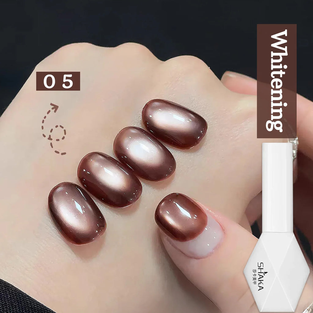 1-4pcs WS Autumn Winter Nails Pink Gold Cat's Eye Gel Nail Polish Glue Super Flash Golden Pink Porcelain White Glass Beads Gel