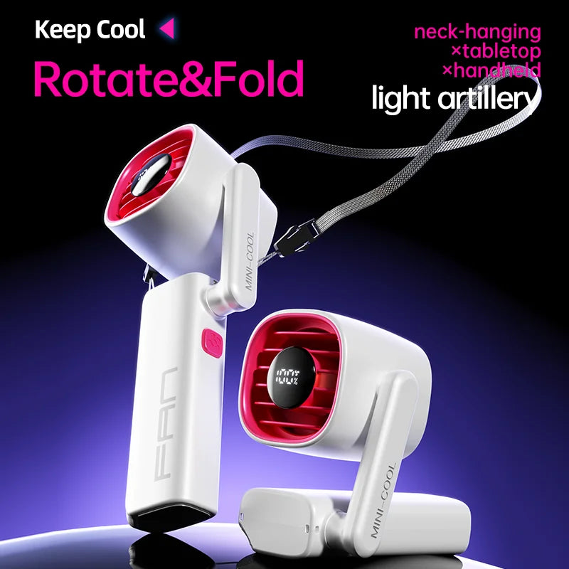 3-in-1 Foldable Rotating Fan (USB-Charged) Powerful airflow at 16,000 RPM, 120° rotation, suitable for various settings
