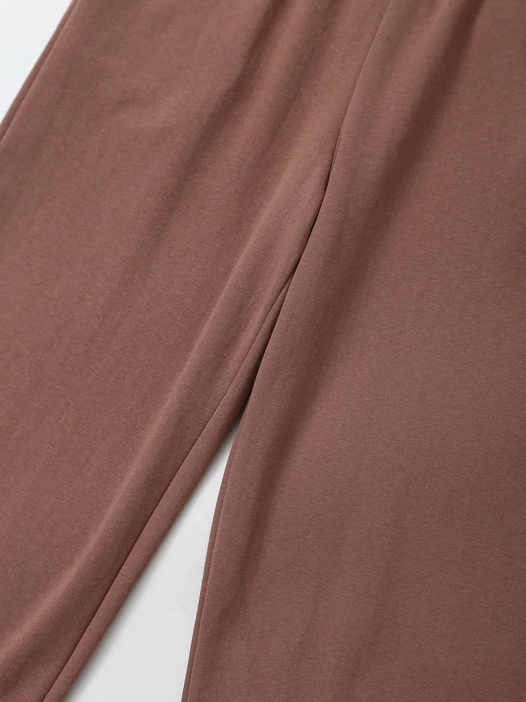 HH Women Vintage Solid Shirts Pant Sets O Neck Short Sleeve Shirts Top + Elastic Waist Loose Trousers Spring Commuting Suit