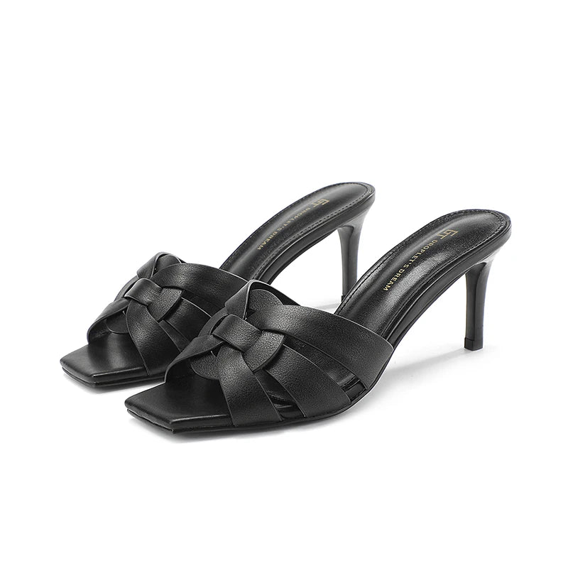 Fine heeled classic design, elegant and sexy style for women, high comfort, suitable for various occasions, fine heeled slippers