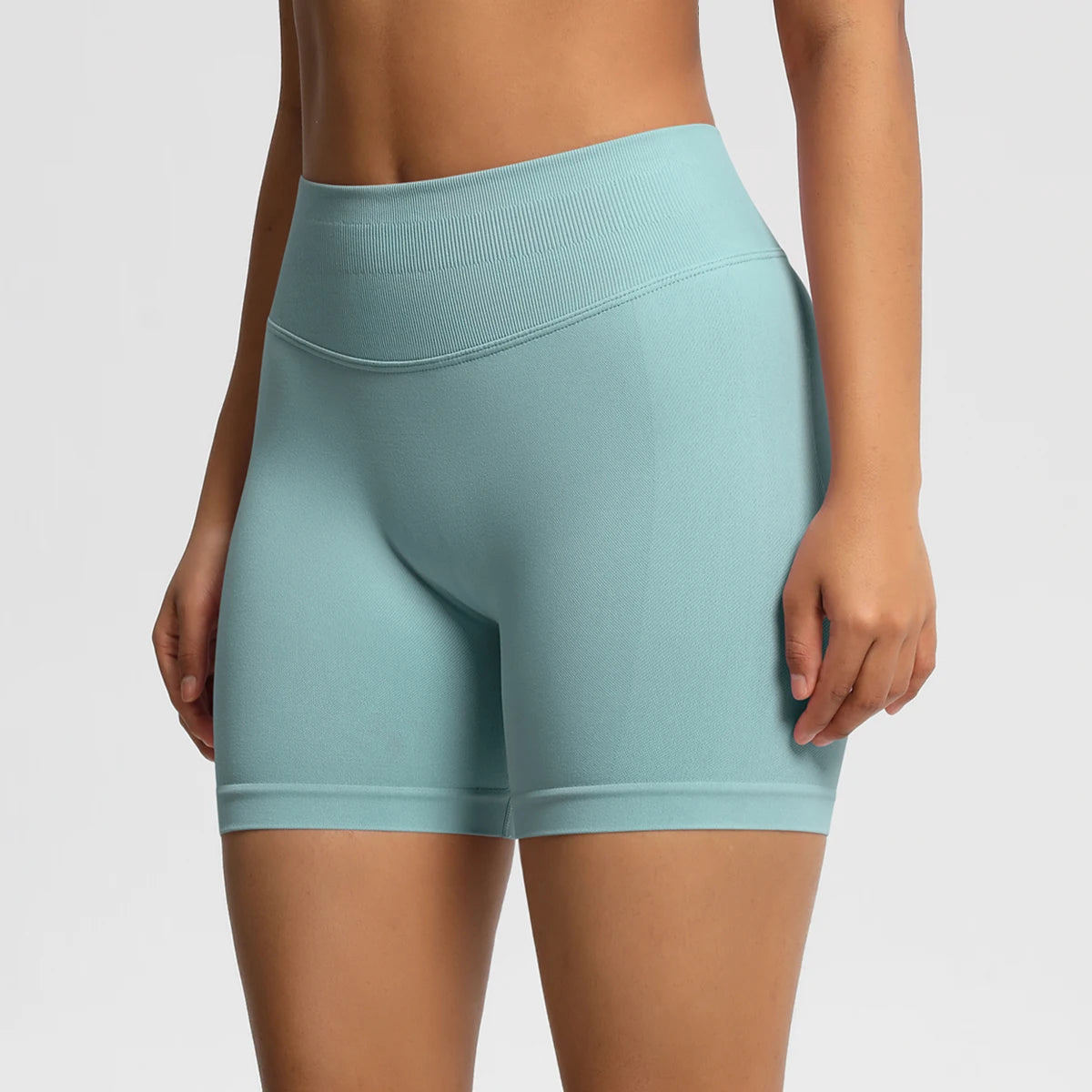 Women Shorts Low Ribbed Waist Band Yoga Shorts Seamless Scrunch Bum Workout Gym Shorts Booty Hight Stretch Running Shorts