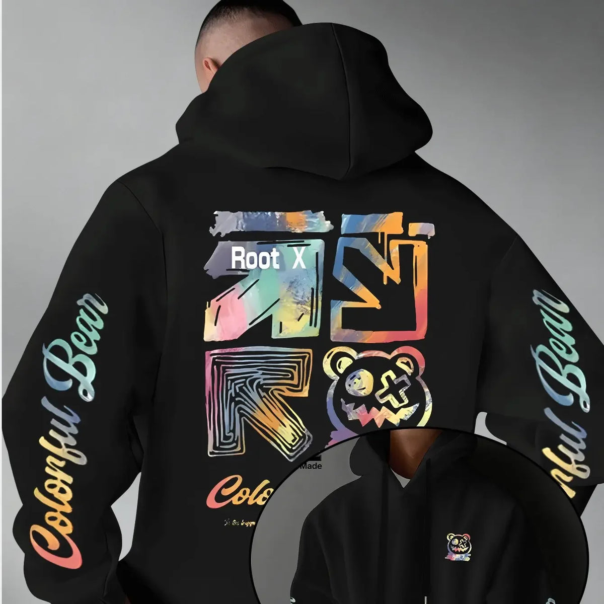 Men's Rainbow Graffiti Graphic Hoodie