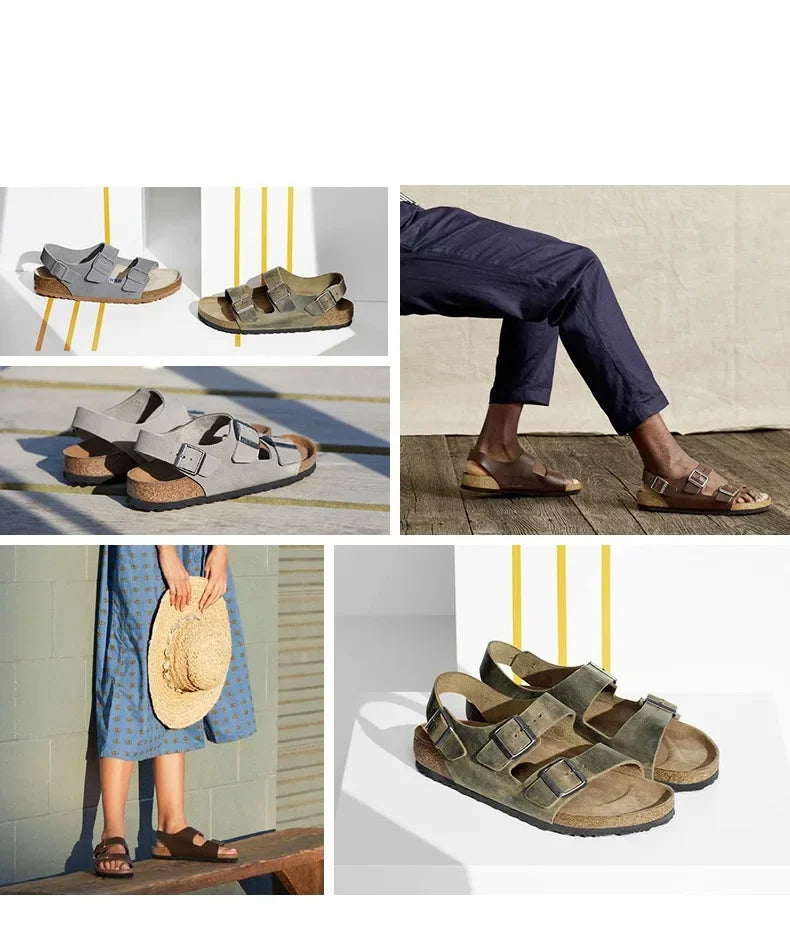 Man’s Fashion Casual Cork Sandal Breathable Comfort Summer Flip-Flops Couple Slippers Beach Muller Outdoor Anti Slip Shoes Youth