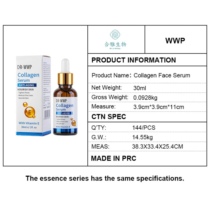 Korean Facial Serum With Collagen, Vitamin C & Kojic Acid Face Serum Lifting, Firming , Moisturizing, Soothing, Evens Skin Tone