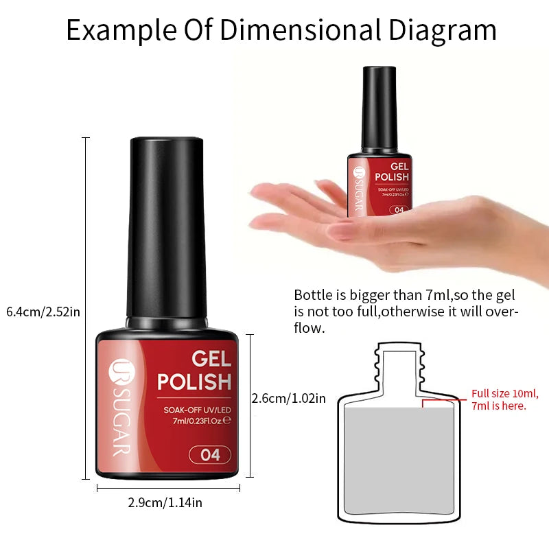 UR SUGAR 6Pcs/Set 7ML Gel DIY Nail Polish Autumn Semi Permanent Soak Off UV LED Gel Varnish Nail Art Design Manicure Kit
