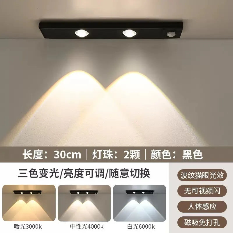 LED Motion Sensor Wireless Ultra Thin Night Light USB LED Wine Cooler Light For Kitchen Cabinet Bedroom Wardrobe Indoor Lighting