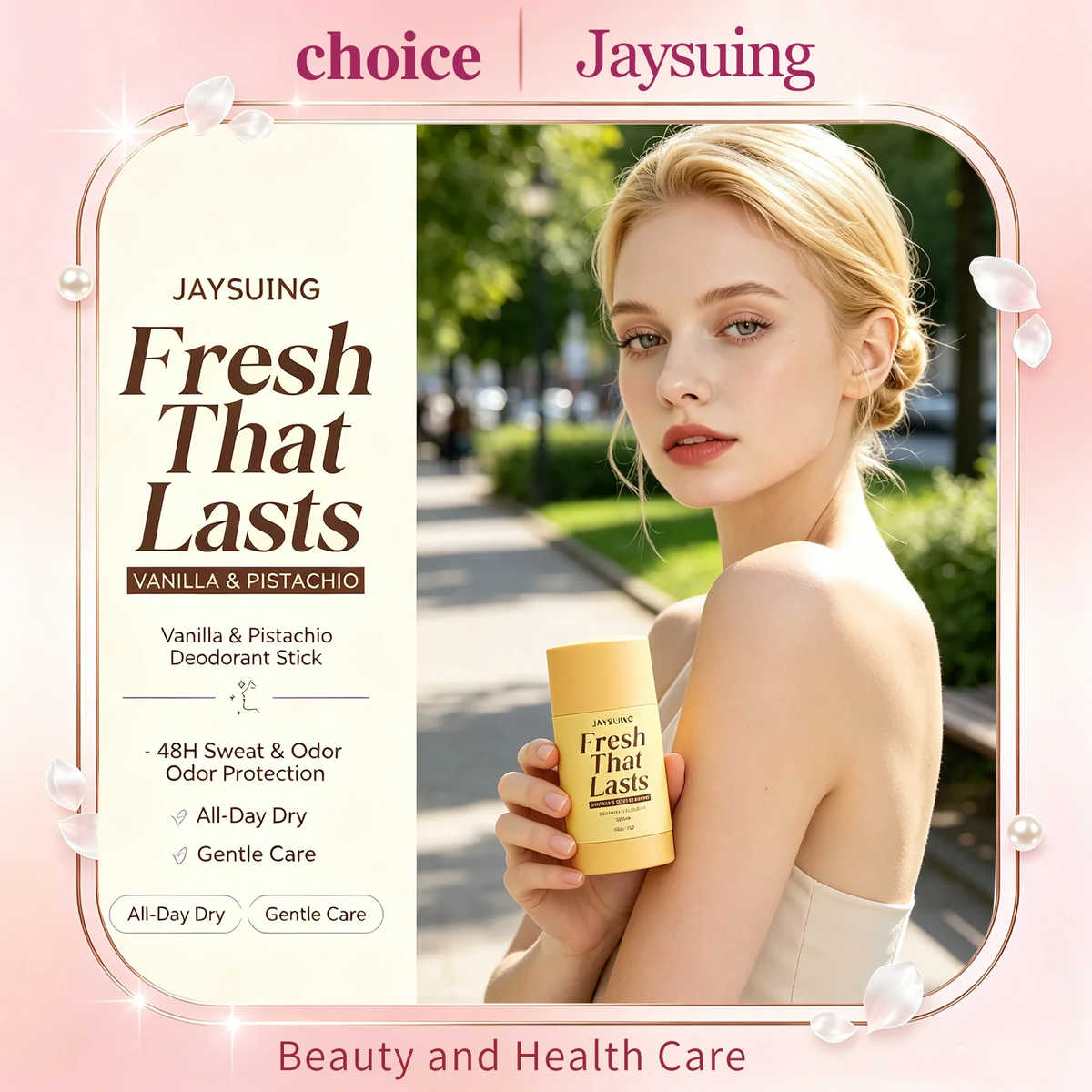 Jaysuing Vanilla Deodorant Antiperspirant Stick 48H Sweat Odor Underarm Body Bad Odor Remove Refresh Portable Dry Antiperspirant