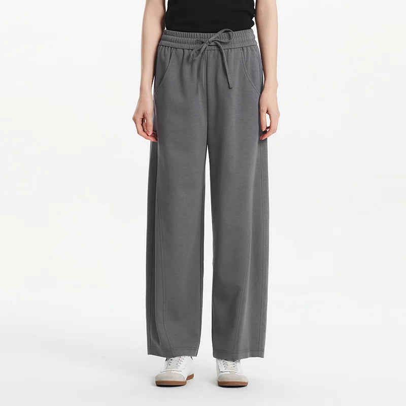 Women Pants Casual Slit Loose Curved Slim Fit Minimalist Lazy Versatile Curved Leg 2026 Summer Fashion Daily Top