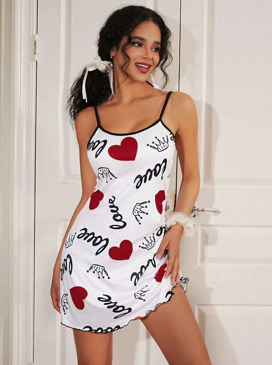 New Summer Nightdress Cute Cat Pattern Light Breathable Fabric Girls Loose Nightdress For Bedroom