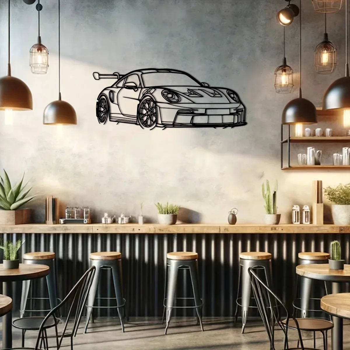 1pc Car Metal Wall Art - Modern Home Decor Sign for Car Enthusiasts Modern Iron Vehicle Sculpture