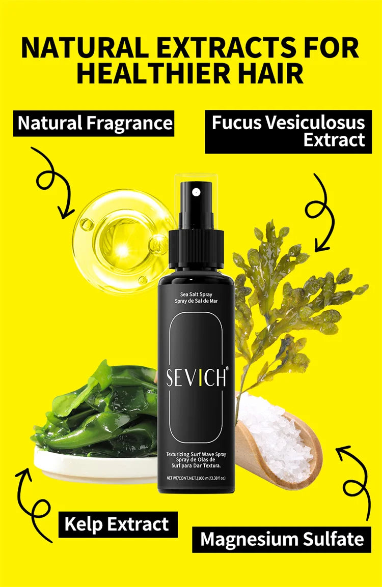 100ml Natural Sea Salt Spray for Men Salt Water Hair Mist Hair Volumizing Thickness Wave Curls Seasalt Hair Spray Styling Mist