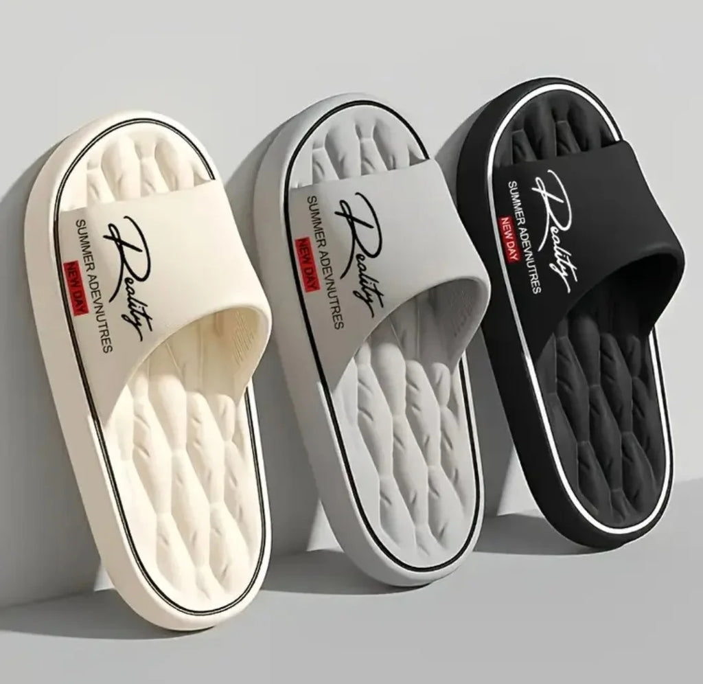 Summer New EVA Anti-Slip Bath Slippers Women Indoor Home Shoes Couple Massage Waterproof Odor-Resistant Thick Bottom Slippers