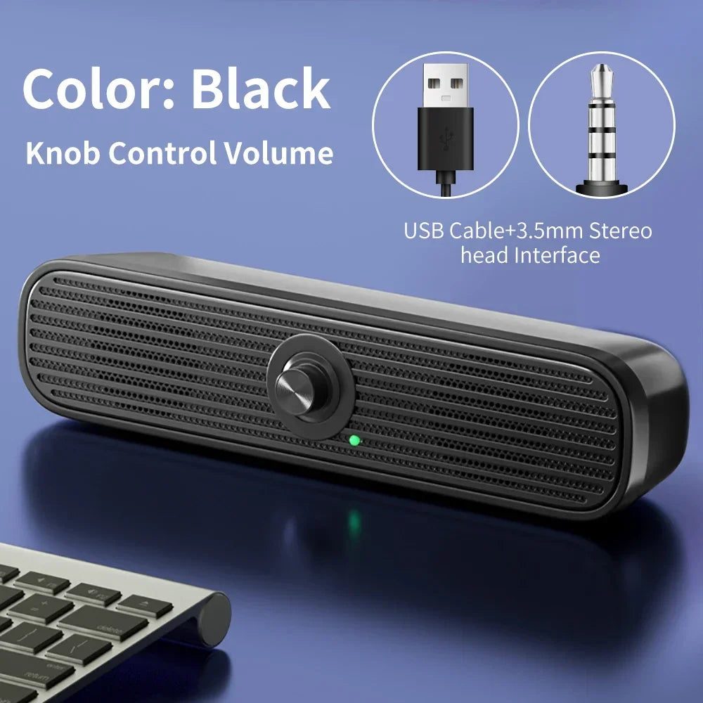 NEW Surround Desktop PC Speaker Home Stereo 3.5Stereo USB Soundbar System Computer TV Phone HIFI Subwoofer Wired Strong Bass