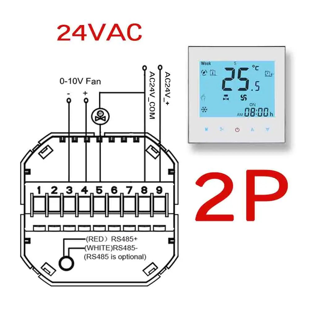 0-10V fan temperature regulator 2P air conditioning temperature controller with TUYA WiFi