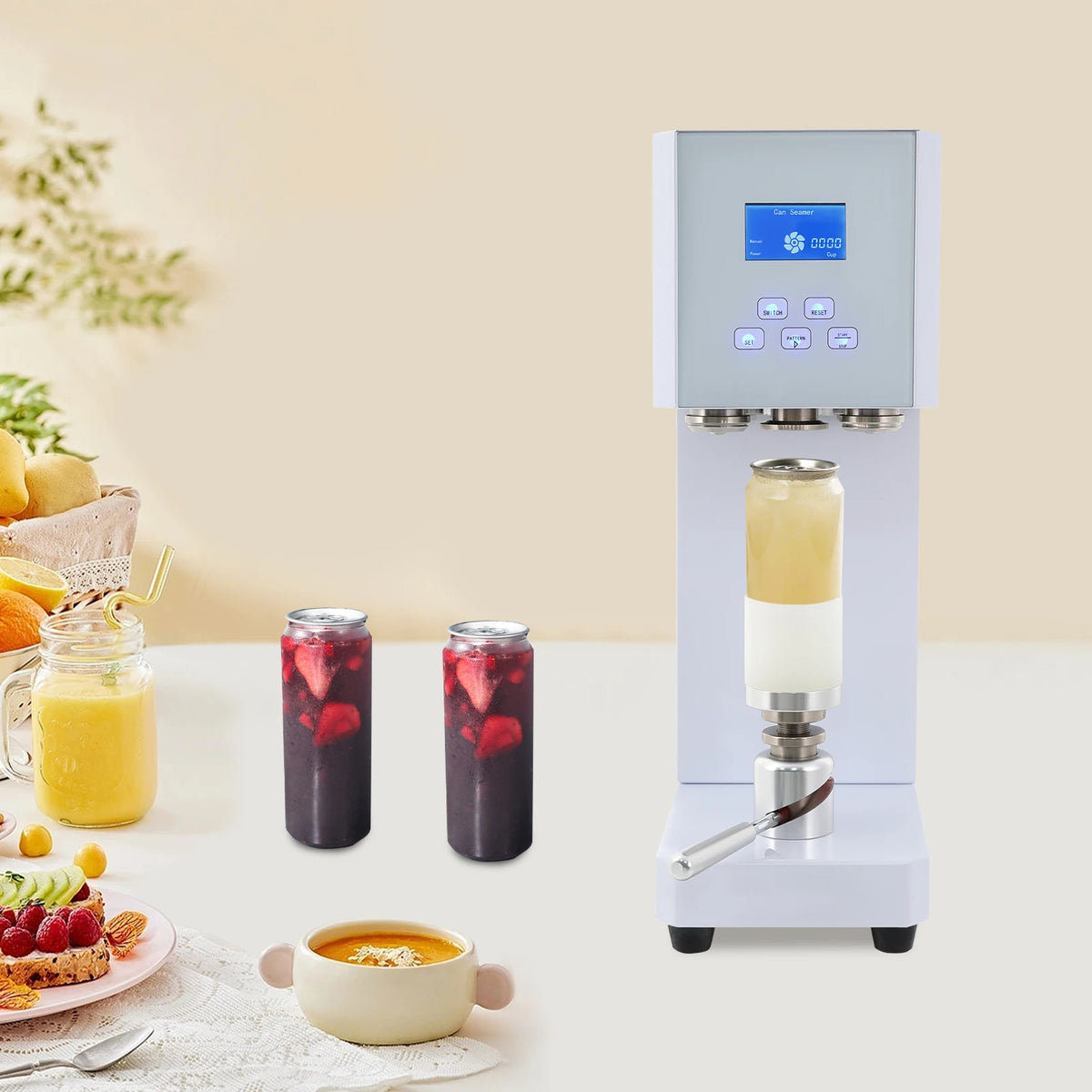 370W Automatic Milk Drink Bottle Sealer Cans Sealing Machine, Beverage Seal Machine LED Display