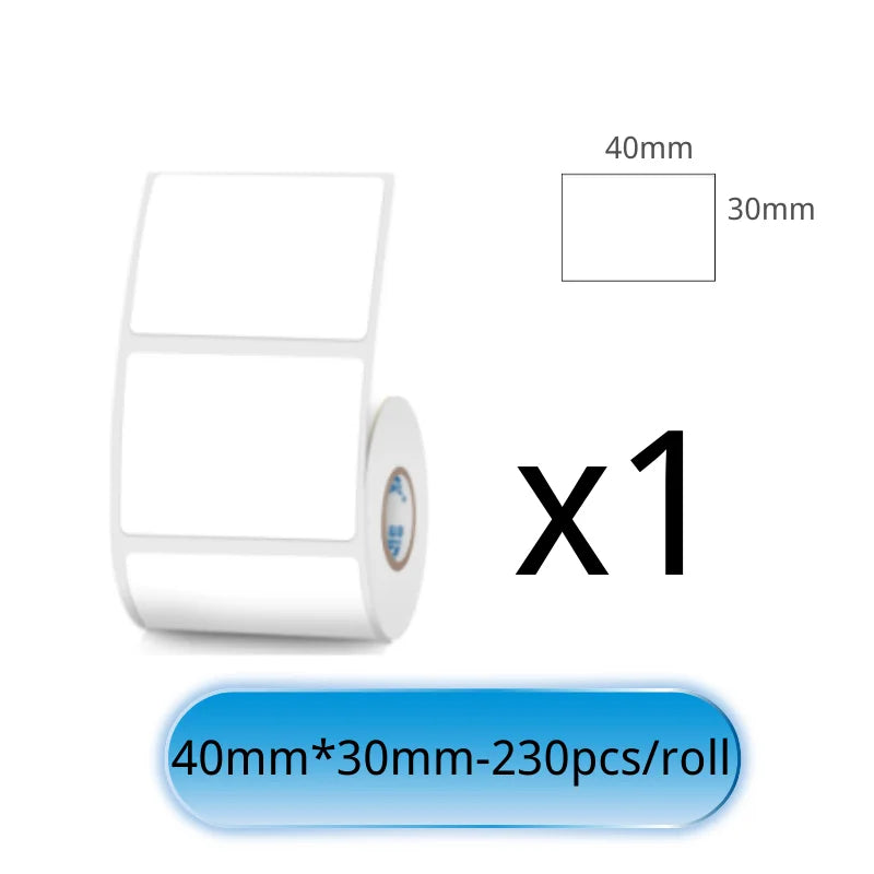 SINMARK White Sticker 3/6/10 Rolls Waterproof Paper Adhesive Label Anti-Oil Use for SK58/SK20/SK35 Mini Thermal Printer Tape