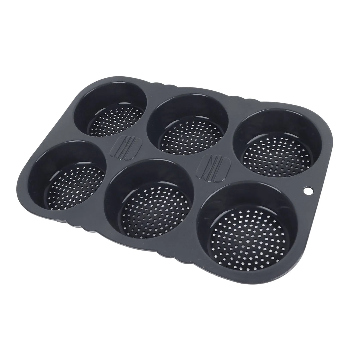 Hamburger Bun Pan Easy To Clean Foldable  Heat Resistance Baking Mould 6 Cavity for Kitchen for Microwaves