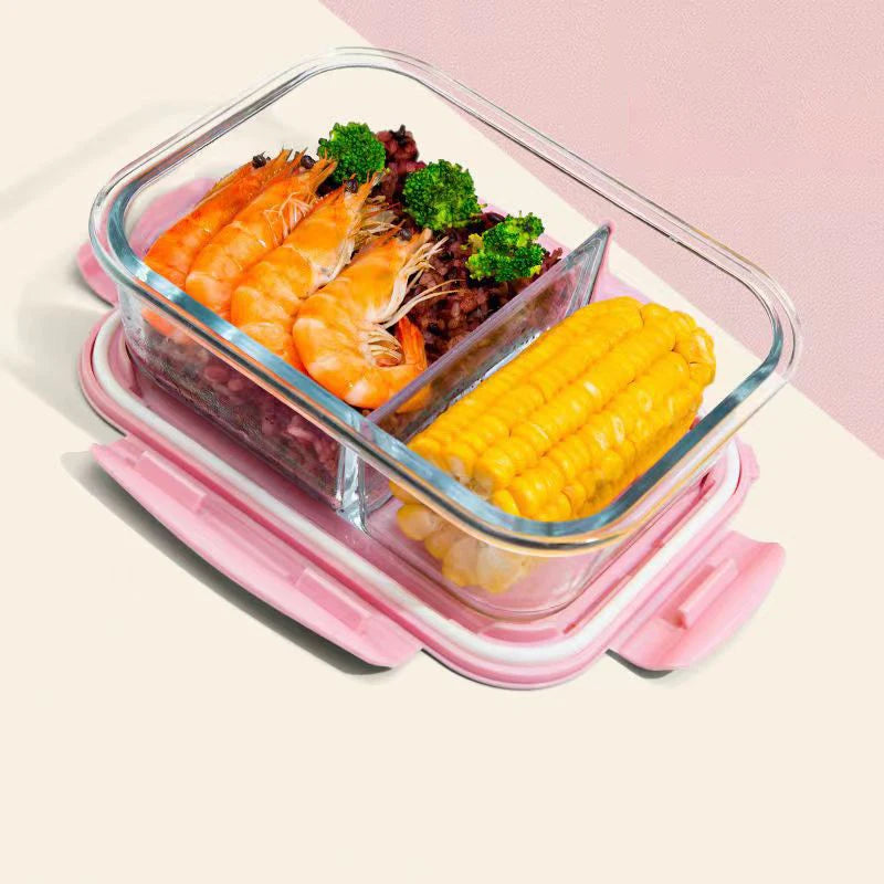 High quality Lunch Box Glass 1050ml Food Storage Box Microwave Bento Box school food containers compartment