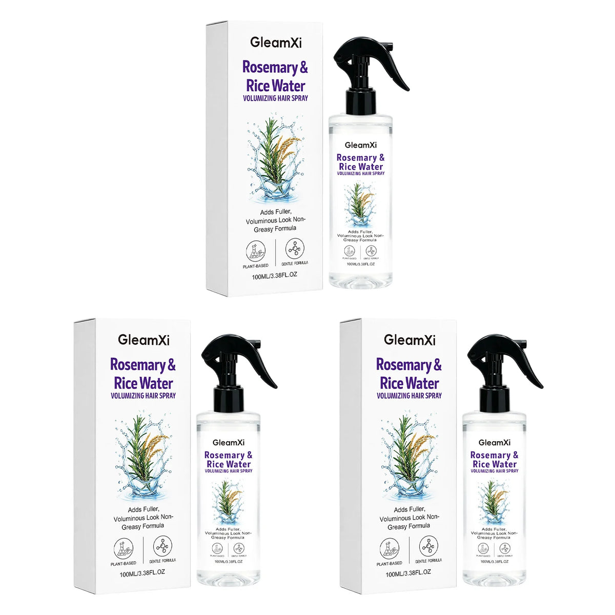 Rosemary Rice Water Hair Care Spray Volumizing Hairs Smooth Frizzy Tame Flyaways Strengthen Root Follicle Nourishing Hair Spray