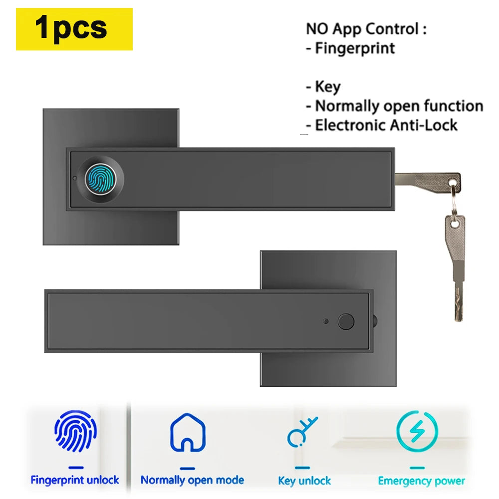 Biometric Fingerprint Door Lock Smart Password Handle Lock Anti Peeping Security TTLOCK App Remote Unlocking Keyless Entry
