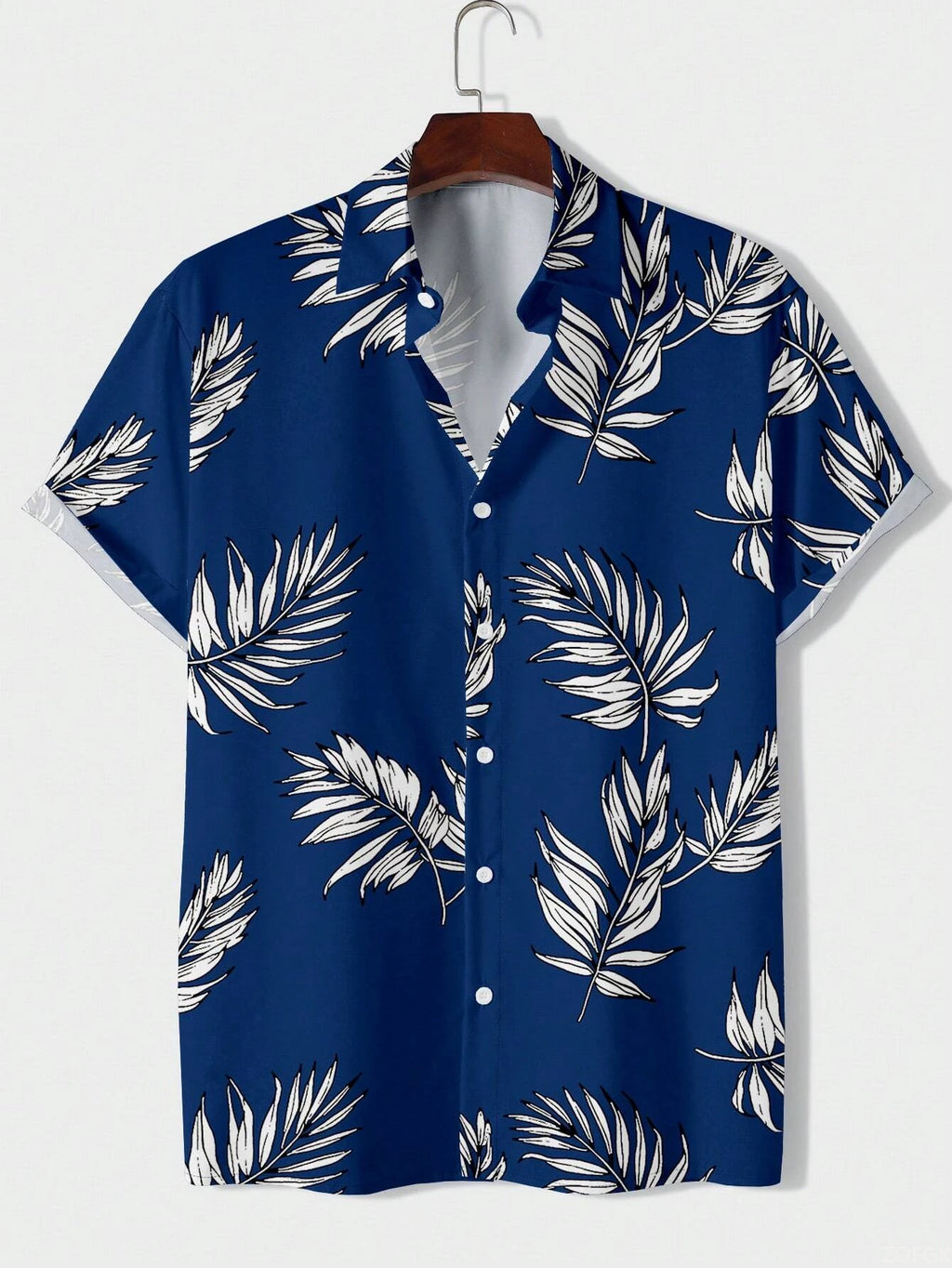 Hawaiian Style Fresh Coconut Print Men's Short-sleeved Fashion Shirt Men's Summer Outdoor Vacation Fashion Short-sleeved Shirt