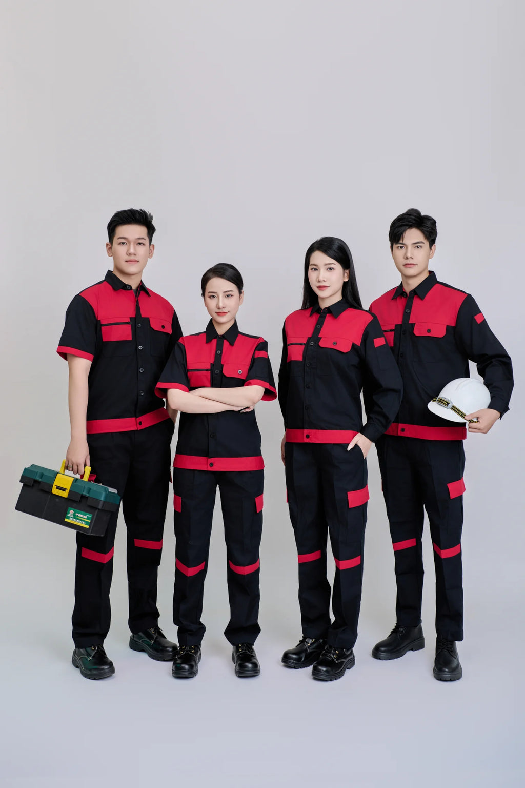 Comfortable New Hi Visibility Safety TC Fabric Top Durable FMF Women's Black Red Short-Sleeve Vietnamese Breathable Workwear