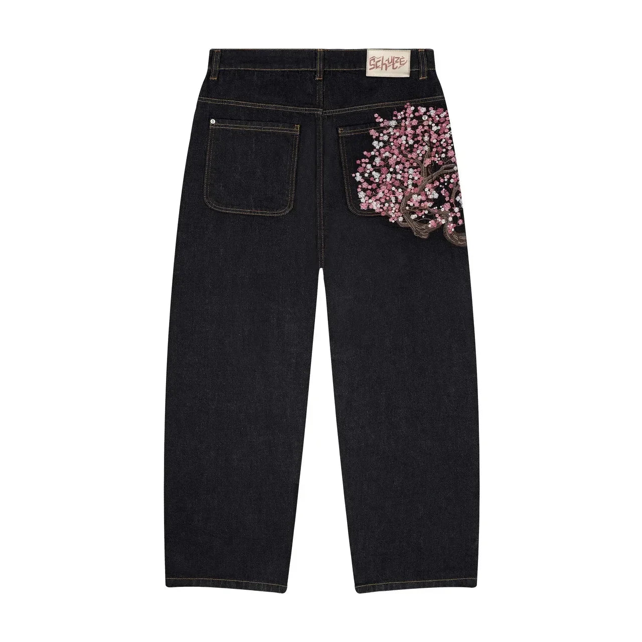 Y2k American Retro Star Ripped Jeans Women Two Hollow Out Denim Pants Casual Goth Streetwear Wide Leg High Waisted Baggy Jeans