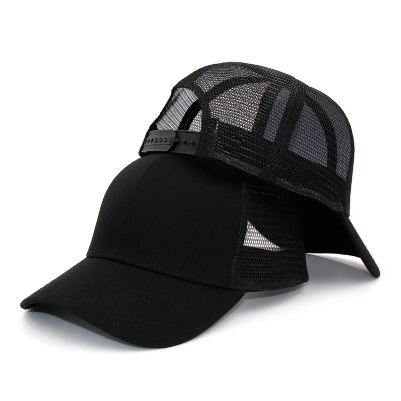 Custom Logo Mesh Splicing Breathable Adjustable Baseball Cap Men Hip Hop Summer Shade Snapback Hat Outdoor Women  Trucker Caps
