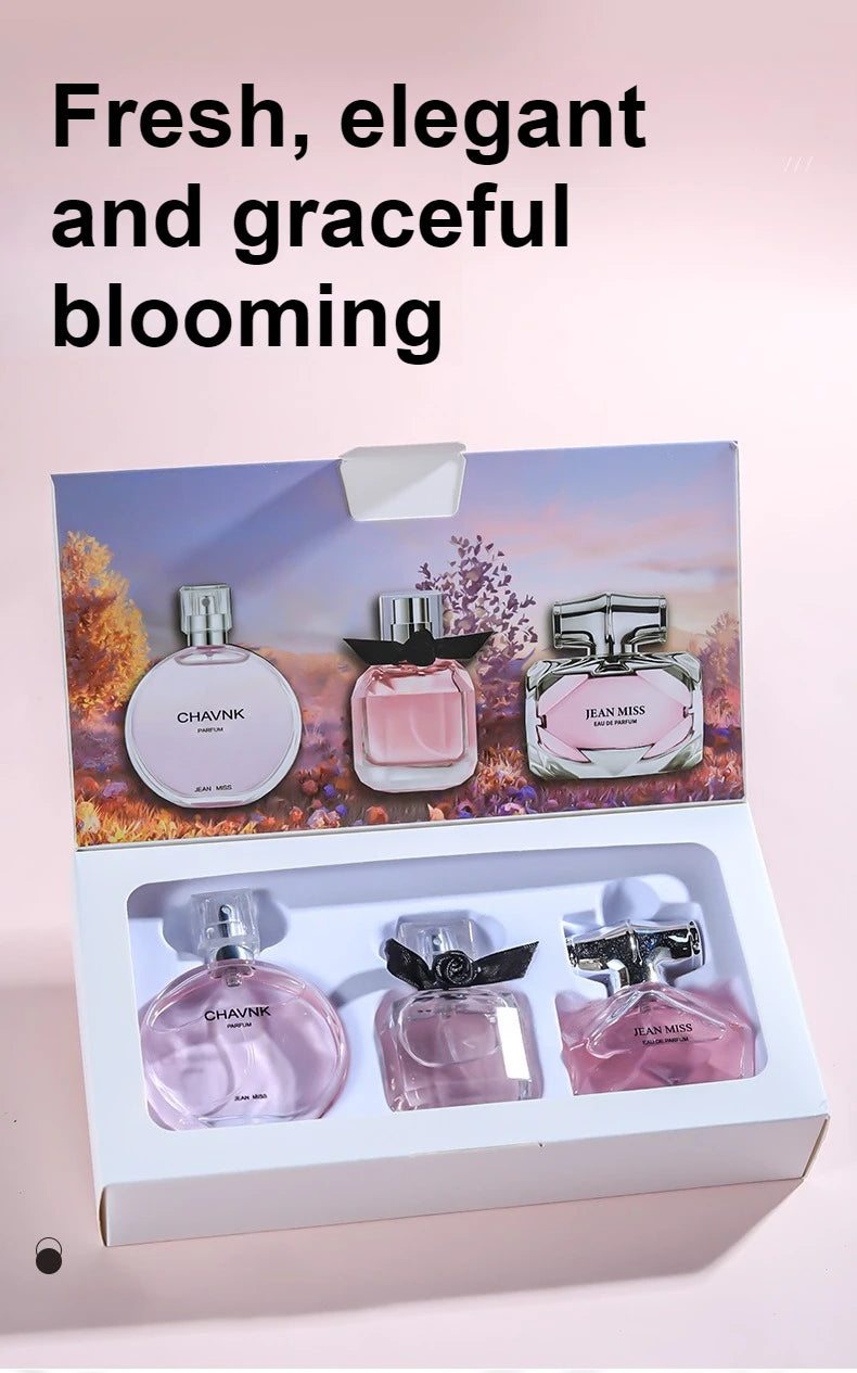 3-Piece Floral Scent Women Perfume Set Eau De Toilette Fresh Natural Long-Lasting Luxury Brand Dupe Same Fragrance 30ml*3 Brand