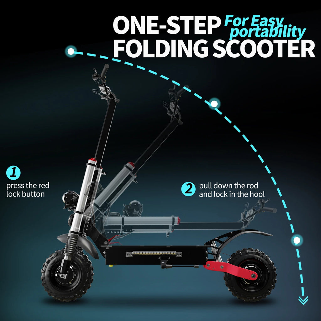 Single/Dual Motor Electric Scooter for Adults Max Speed 85km/h 500-6000W 30-100KM Range Foldable E-Scooter 10inch 11inch Tire