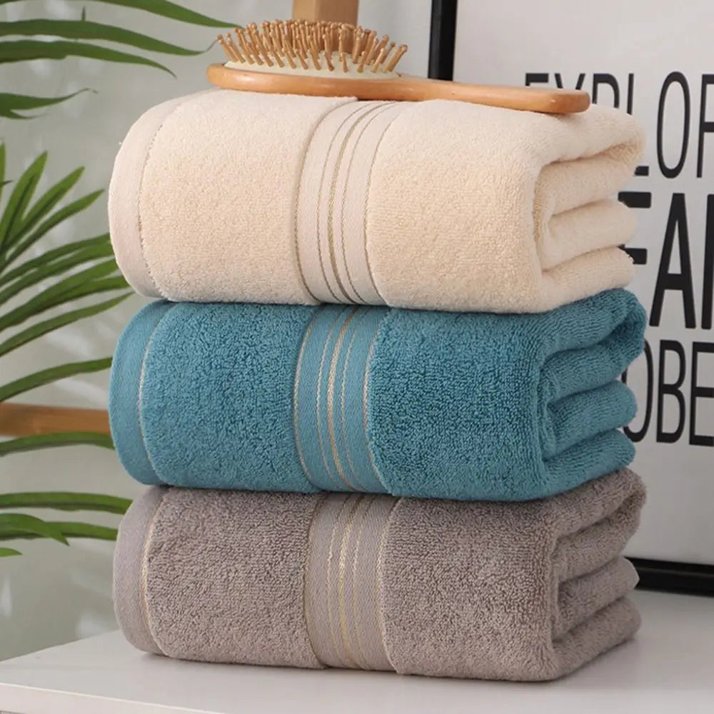 Towel Set Cotton Bath Towel Soft Blue Hand Face Towel Elegant White Terry Cloth Kitchen