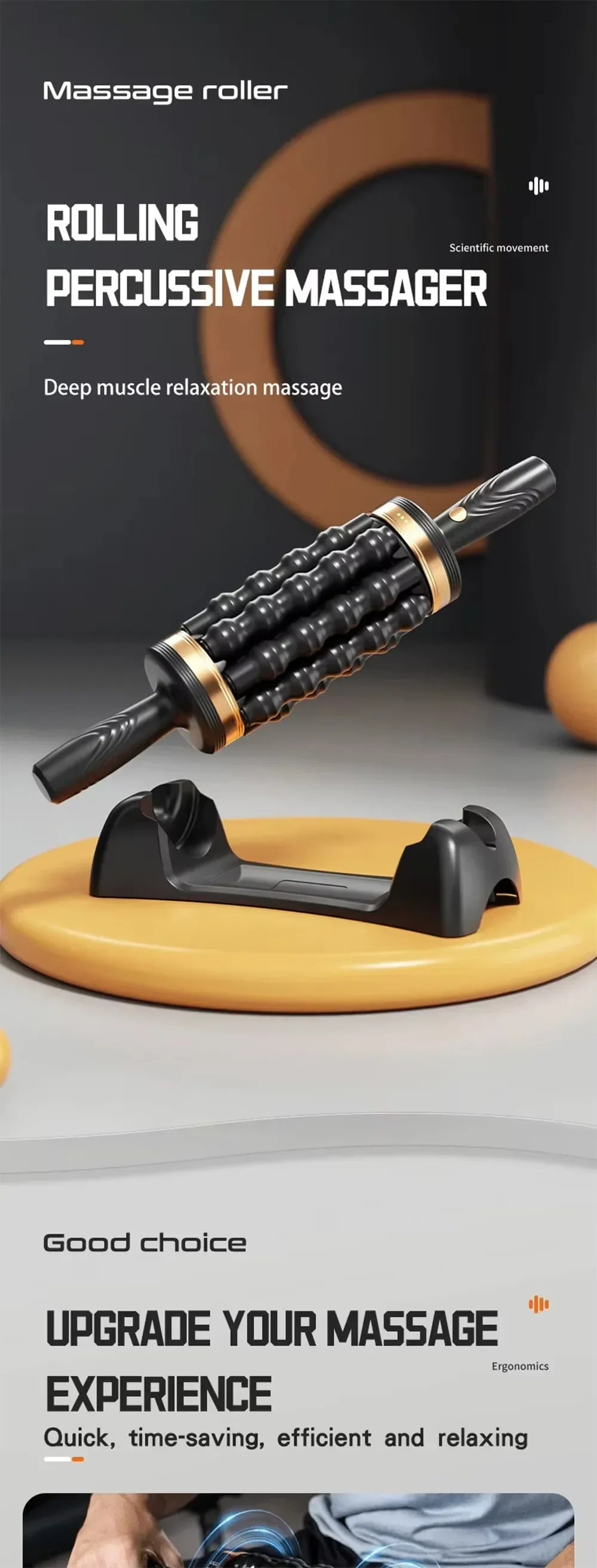 2026 New Arrival Hand Held Massager for Muscles Rolling Percussive Massager Powered Muscle Roller Massager Whole Body Relief
