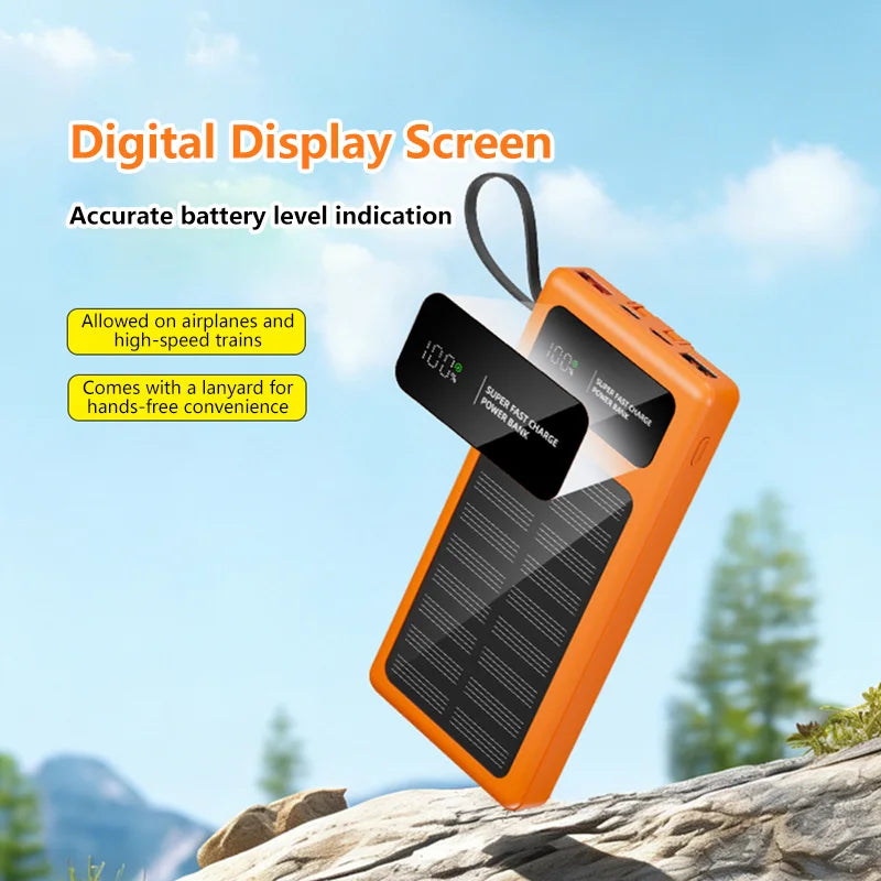 Oneplus 200000mAh Large Capacity Solar Power Bank Super Fast Charging Built-in Power Bank Portable Fast Charging Power Bank New